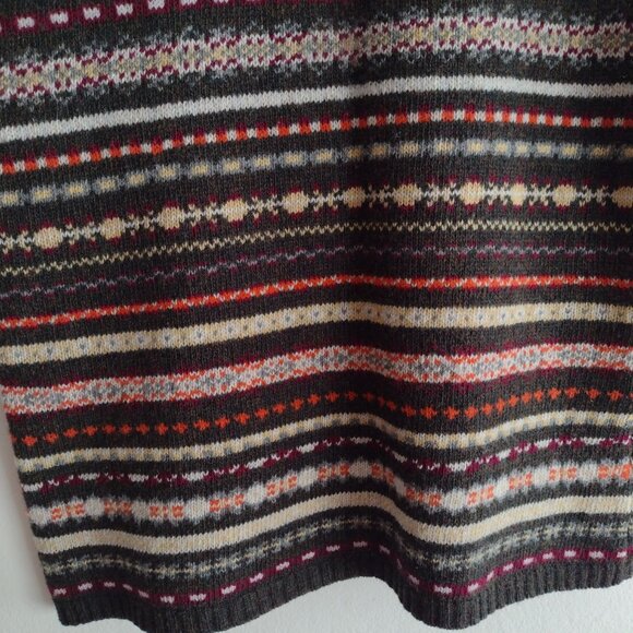 Vintage 90s Fair Isle Wool Sweater Vest M Multicolor Striped V-neck by Limited - Picture 7 of 10